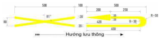 Hình G.71 - Vạch cấm xe quay đầu