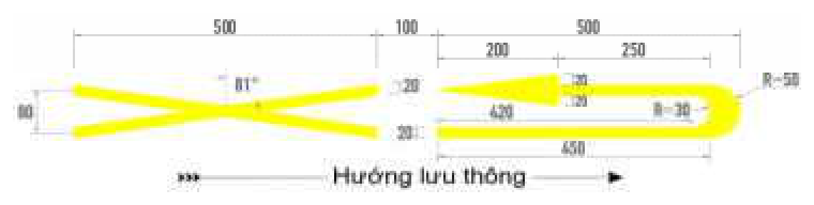 Hình G.71 - Vạch cấm xe quay đầu