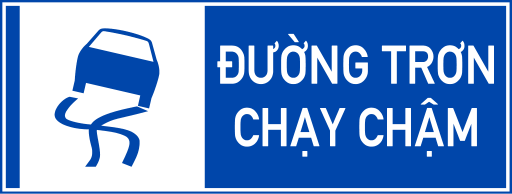 Biển I.445a Biểu báo đường trơn phải chạy chậm