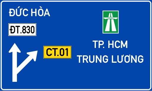 Biển IE.450b Sơ đồ, khoảng cách đến nút giao với đường dẫn vào đường cao tốc