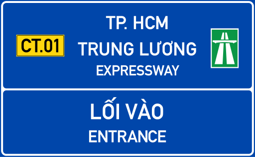 Biển IE.451b Lối vào và khoảng cách đến lối vào đường cao tốc