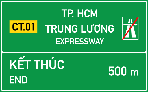 Biển IE.453a Kết thúc đường cao tốc